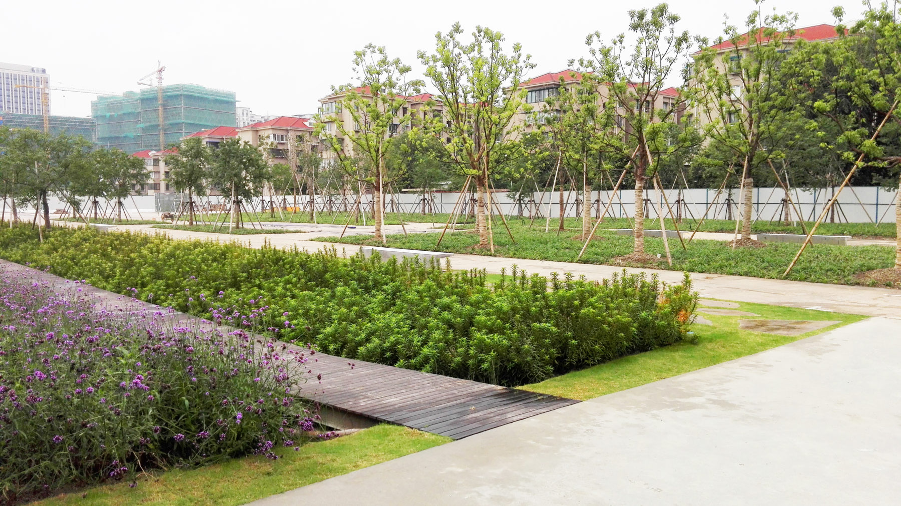 Rain garden, green spaces, biovaletas, green stairs, infiltration wells, land art and urban conservation woods.